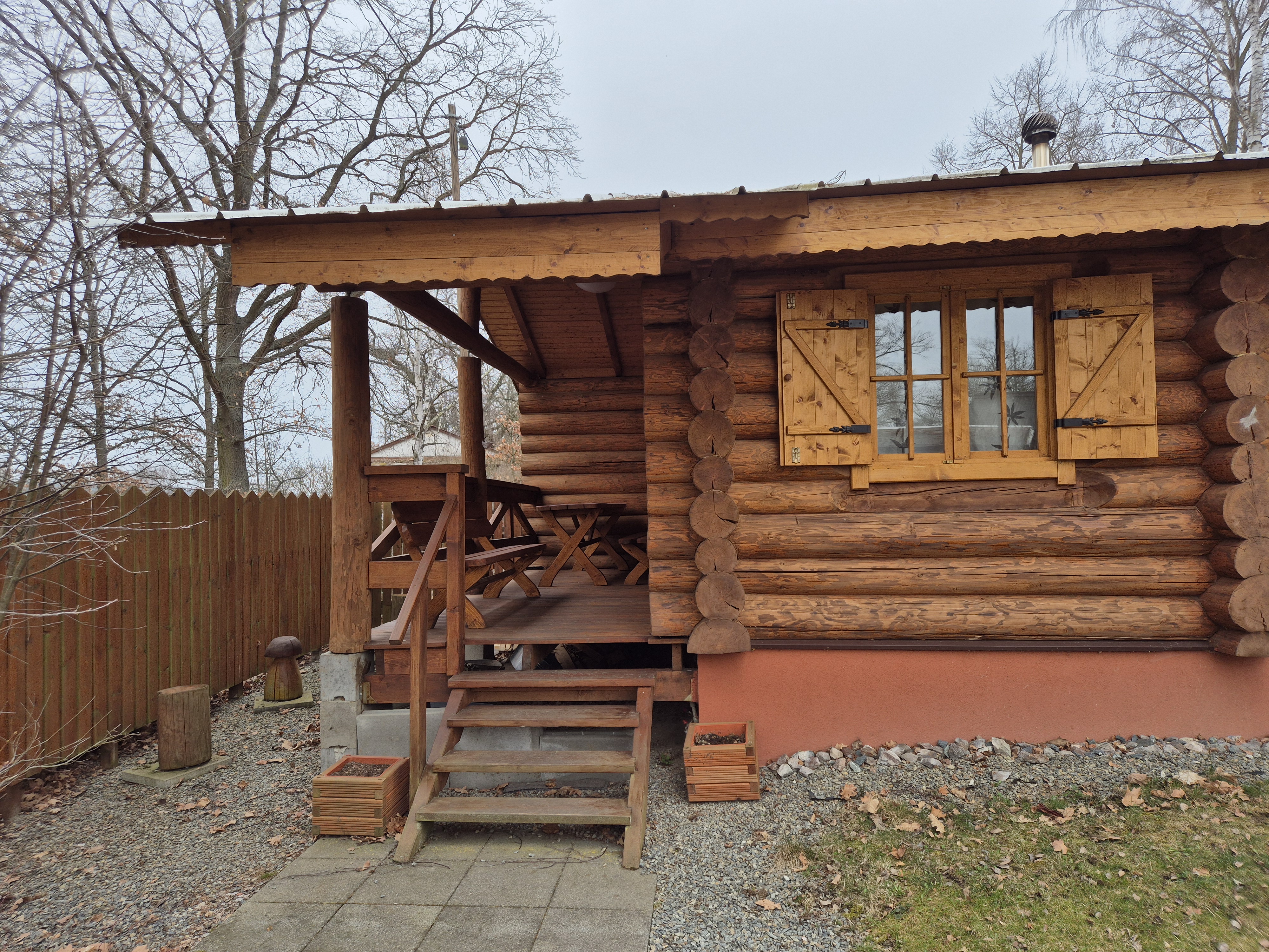 Blockhaus-Sauna Außenansicht